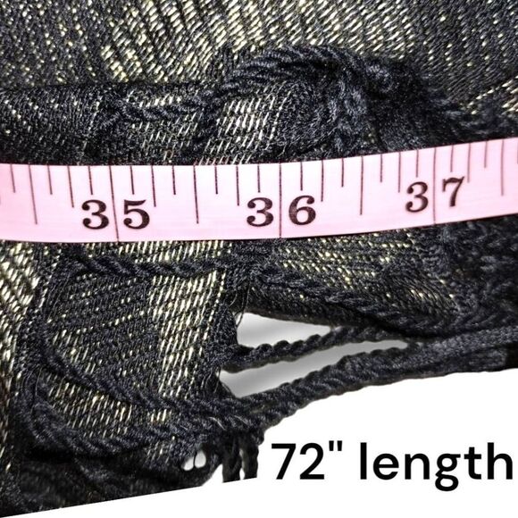 Scarf Wrap Animal Print Gold Metallic Black Cheetah Gray Brown 36x72 - Picture 12 of 14